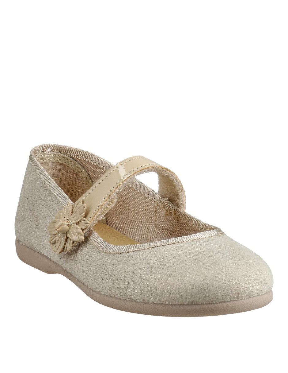 Zapato Tokolate Mercedes Correa/turia Oro para Niña