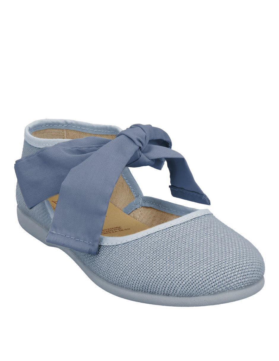 Zapato Tokolate Angelito Cinta/lino Indigo para Niña