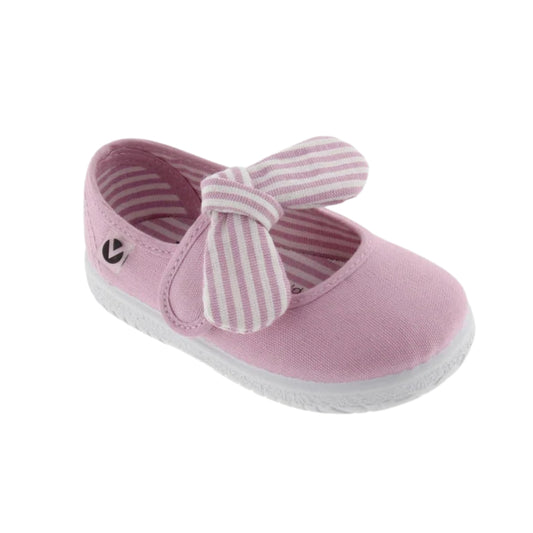 Zapato de Lona Niña con Pañuelo de Rayas -VICTORIA