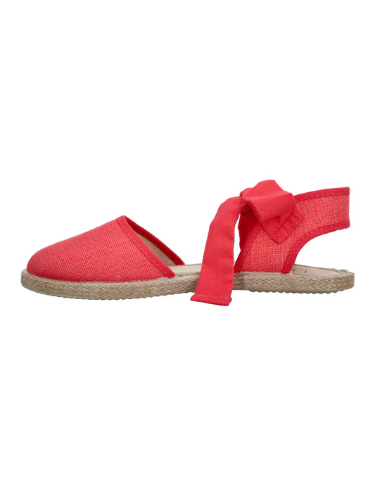 Zapato Tokolate Valenciana Cintas/lino Coral para Niña