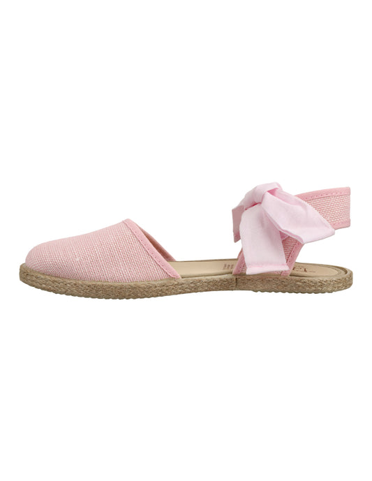 Zapato Tokolate Valenciana Cintas/lino Rosas para Niña