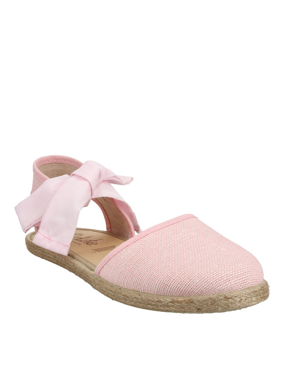 Zapato Tokolate Valenciana Cintas/lino Rosas para Niña