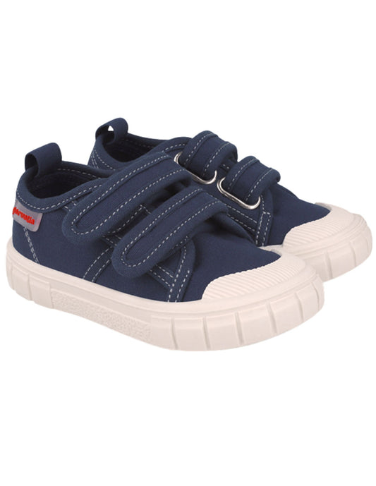 Zapato Garvalin Lona Dos Velcros Azules para Niño