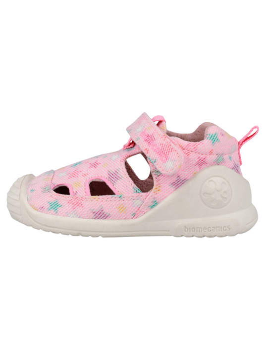 Sandalia Biomecanics Rosa con Estrellas y Pique para Bebe
