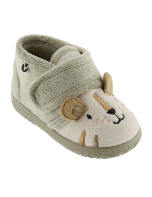 Pantufla Victoria Safari diseño Raton con Velcro para Niño