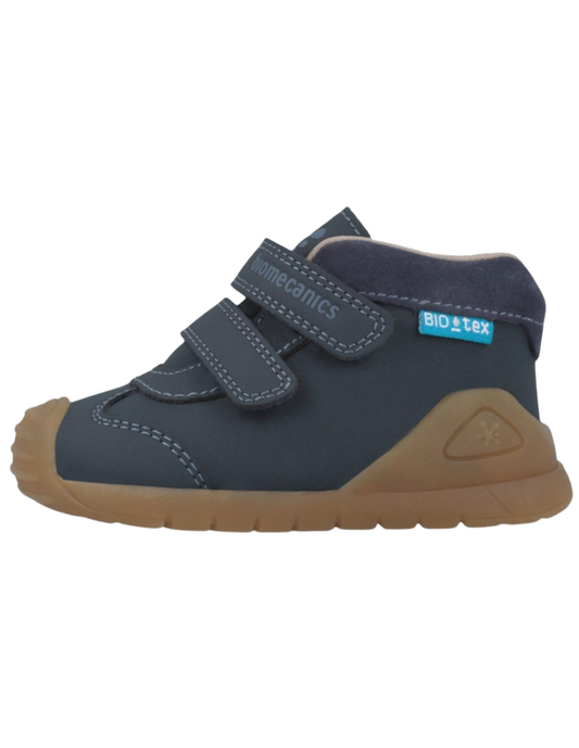 Zapato Biomecanics Azul Marino de Botin con Dos Velcros para Bebe