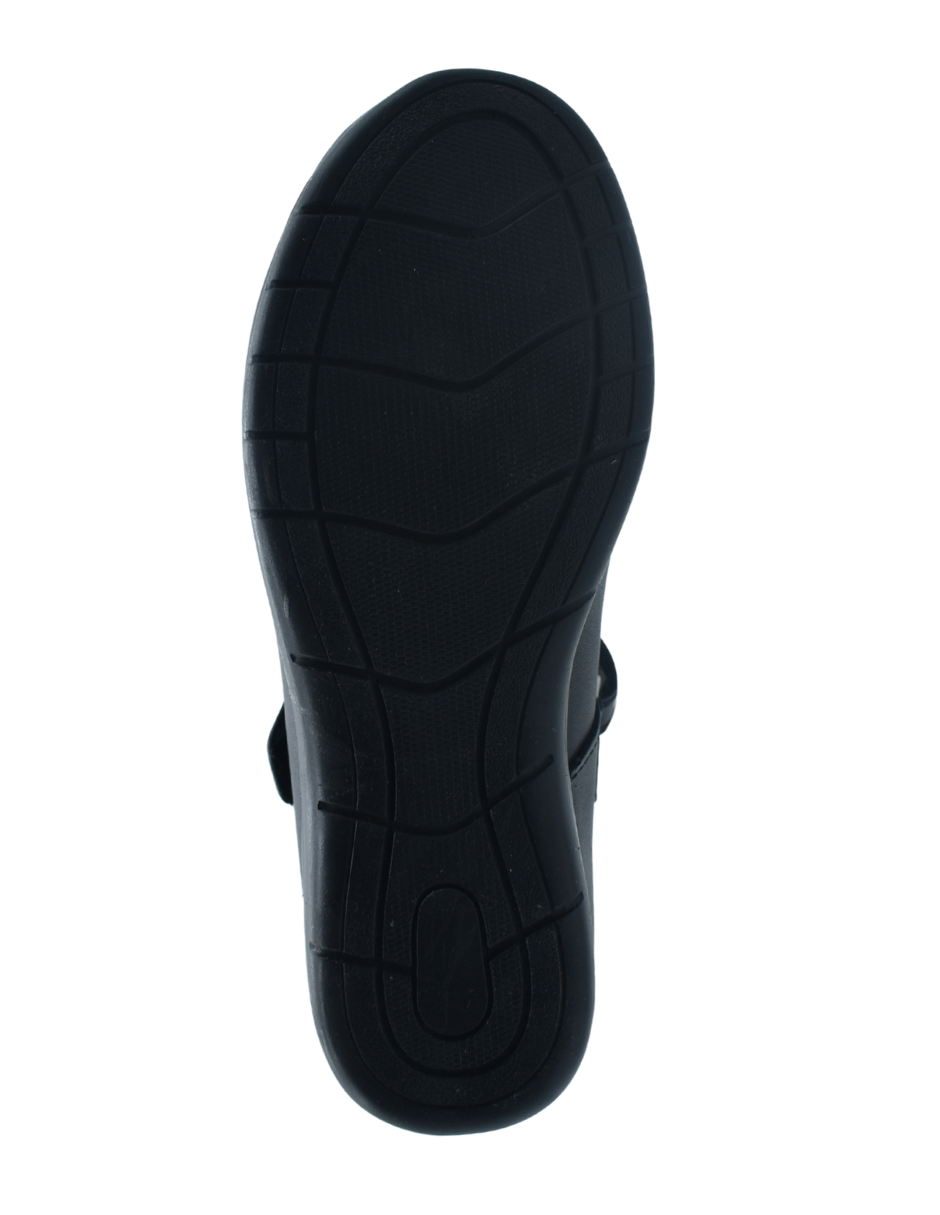 Zapato Escolar Georgie Negro Con Velcro para Niña