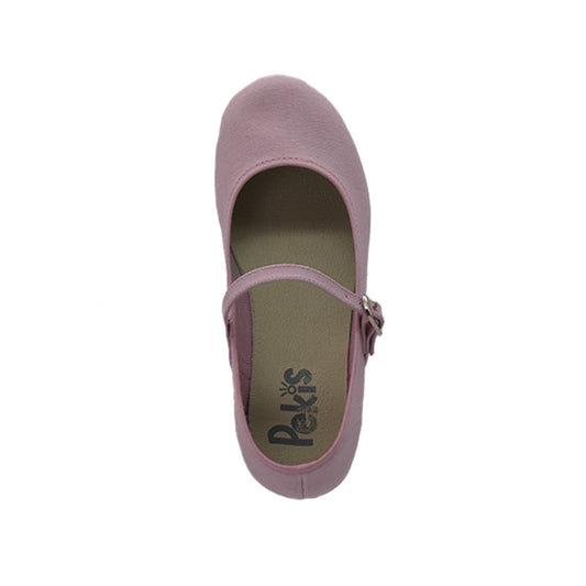 Zapato de niña con hebilla en piqué lila – Pekis