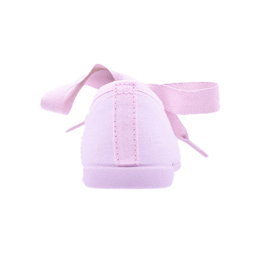 Zapato de niña en lona rosa con cintas – Pekis