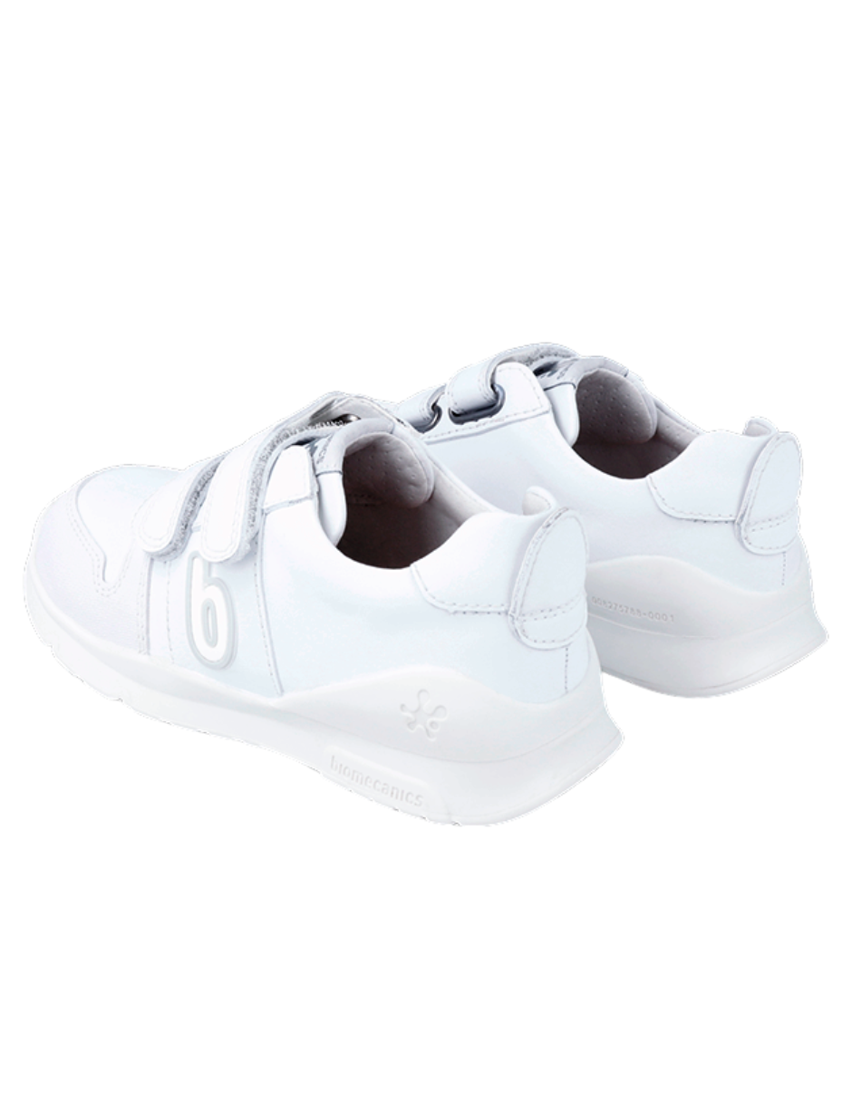Zapato Biomecanics Deportivo Basico Dos Velcros Blancos para Niños(Unisex)