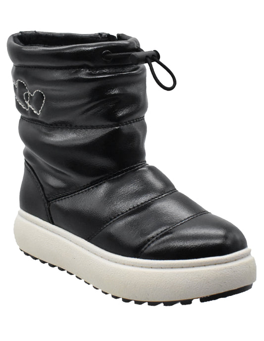 Botin Georgie Boy Blanco Negro con Resorte para Niña