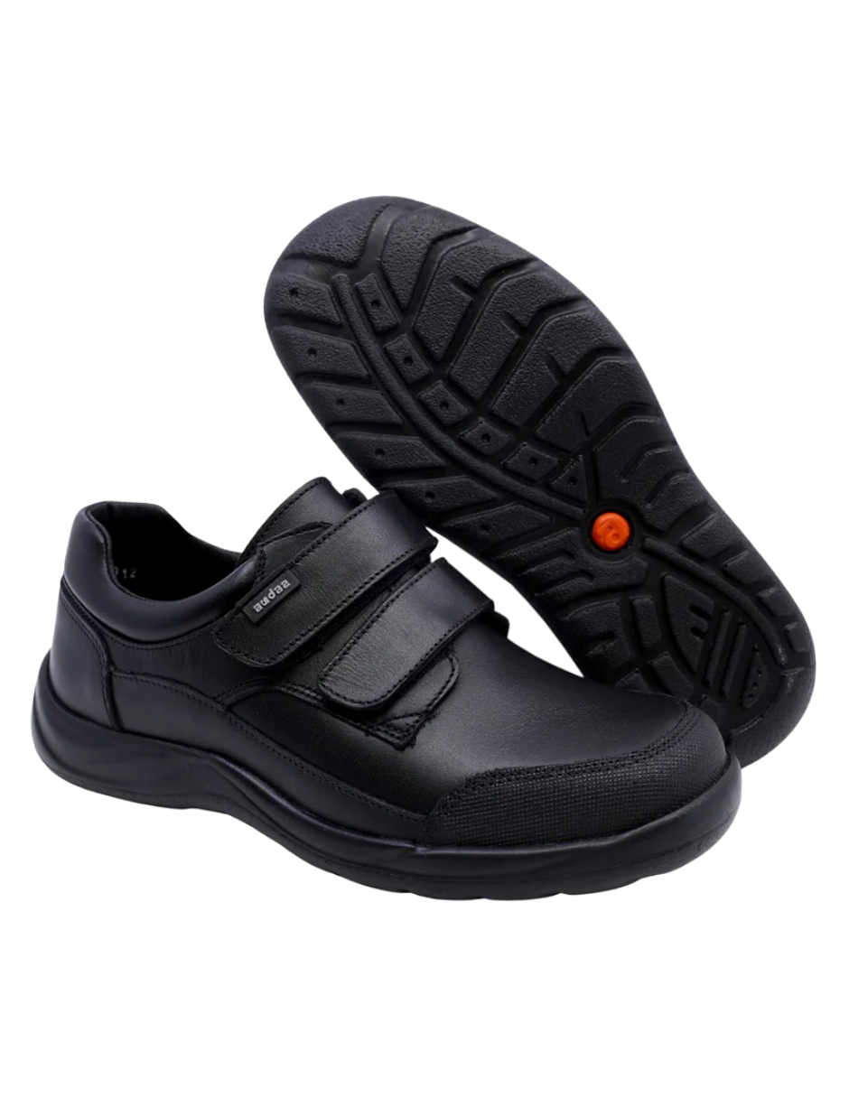 Zapato Coqueta Escolar Dos Velcros Puntera Negros para Niño