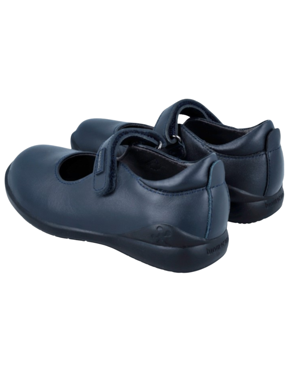 Zapato Niña Escolar Piel Velcr Azul -Biomecanics