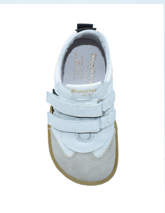 Zapato Barefoot Unisex Deportivo Dos Velcros Blanco -Blanditos
