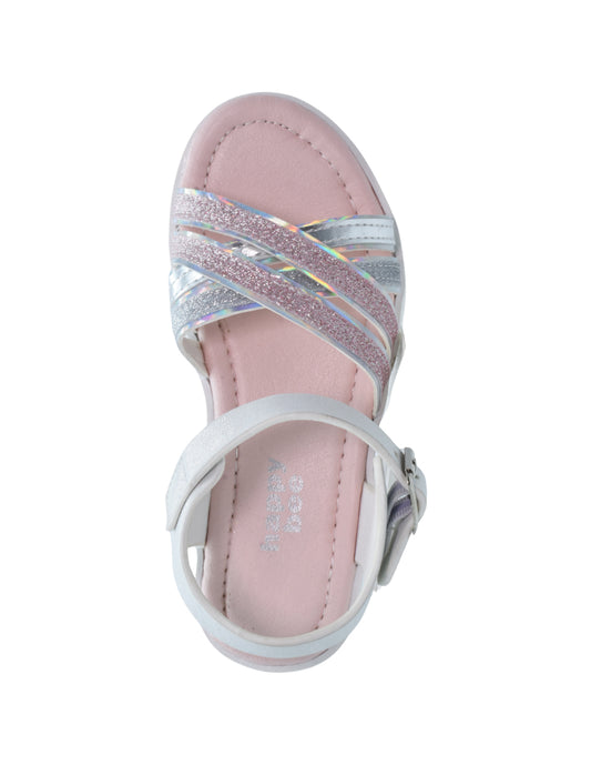 Sandalia Niña con Plataforma y Tiras Glitter Holográfico - GEORGIE BOY