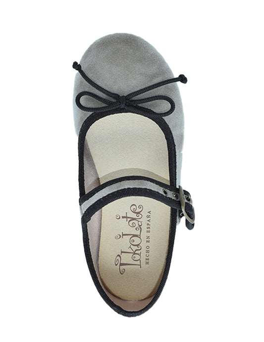 Zapato Niña/ Mercedes Hebilla/ Blanco -Tokolate