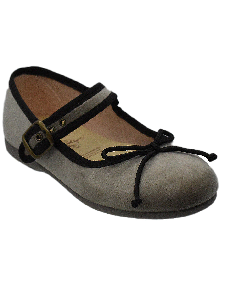 Zapato Niña/ Mercedes Hebilla/ Blanco -Tokolate