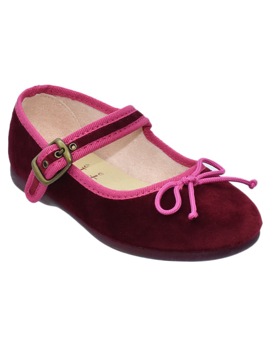 Zapato Niña/ Mercedes Hebilla/ Rojo -Tokolate