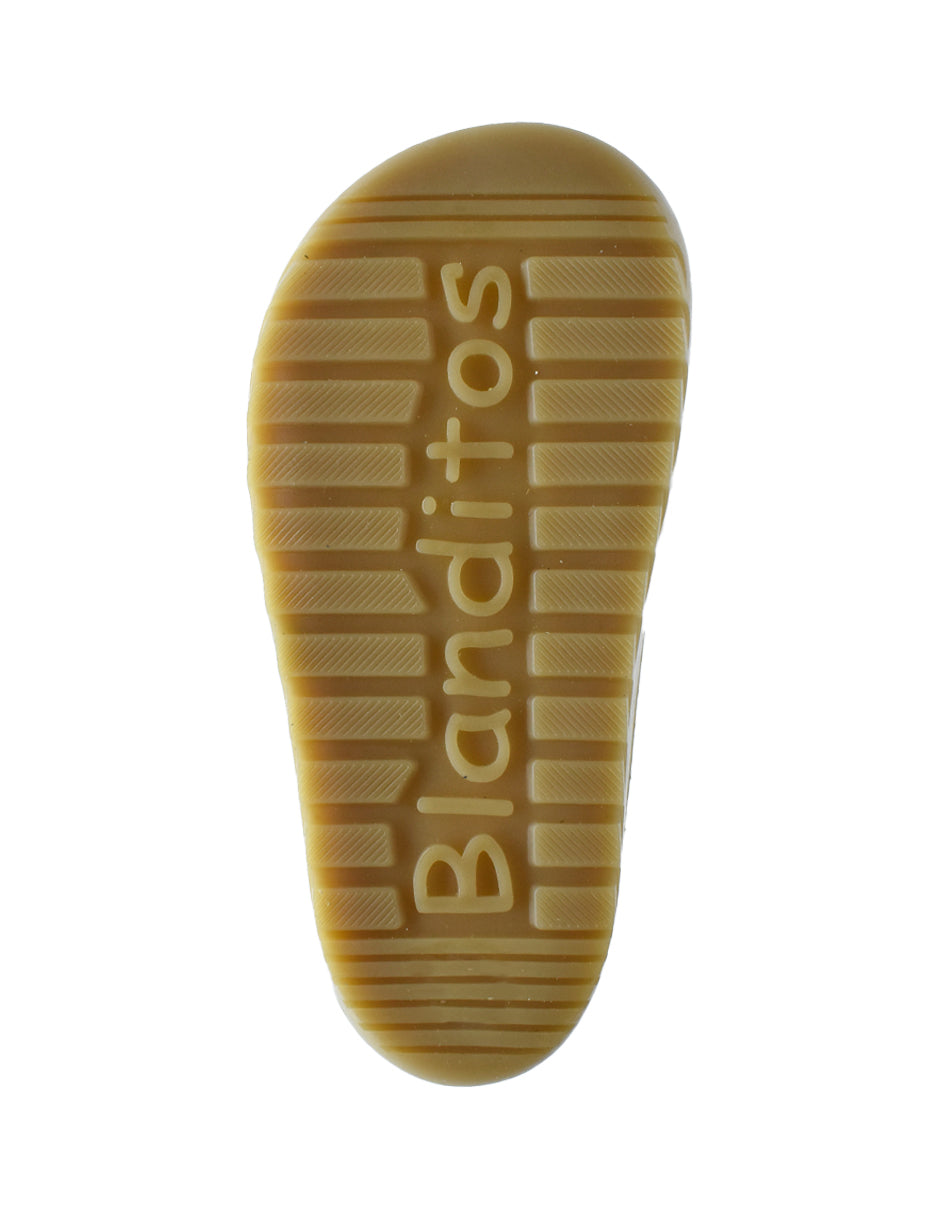 Zapato Barefoot Unisex Deportivo Piel Dos Velcros Azul -Blanditos