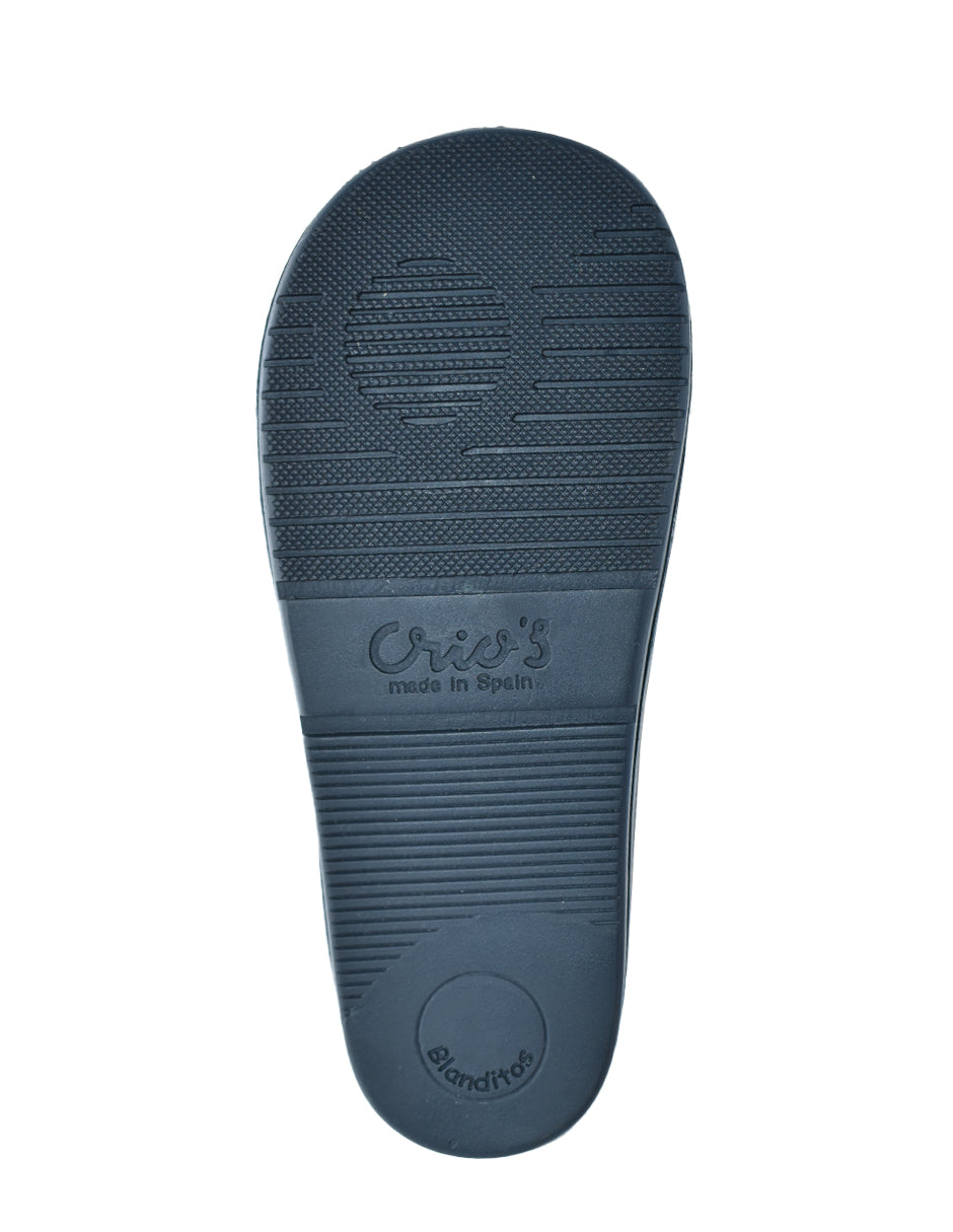 Zapato Barefoot Unisex Basico Dos Velcros Azul -Blanditos