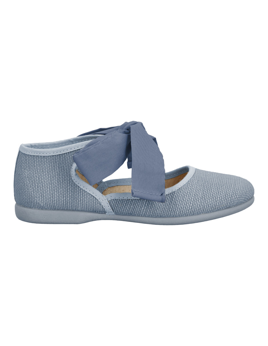 Zapato Tokolate Angelito Cinta/lino Indigo para Niña