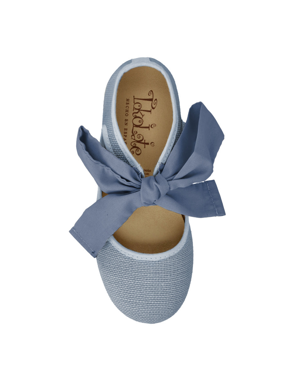 Zapato Tokolate Angelito Cinta/lino Indigo para Niña