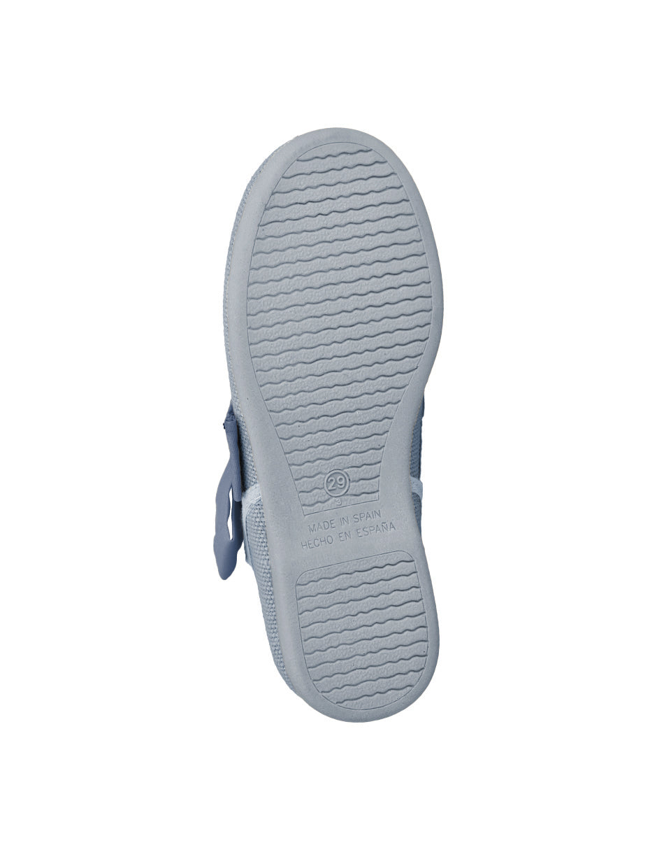 Zapato Tokolate Angelito Cinta/lino Indigo para Niña