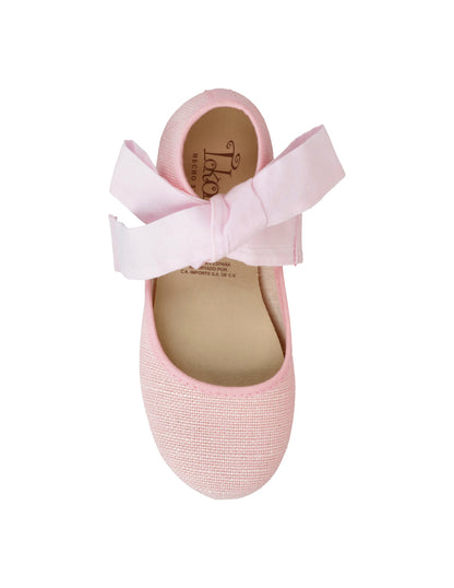Zapato Tokolate Angelito Cinta/lino Rosas para Niña