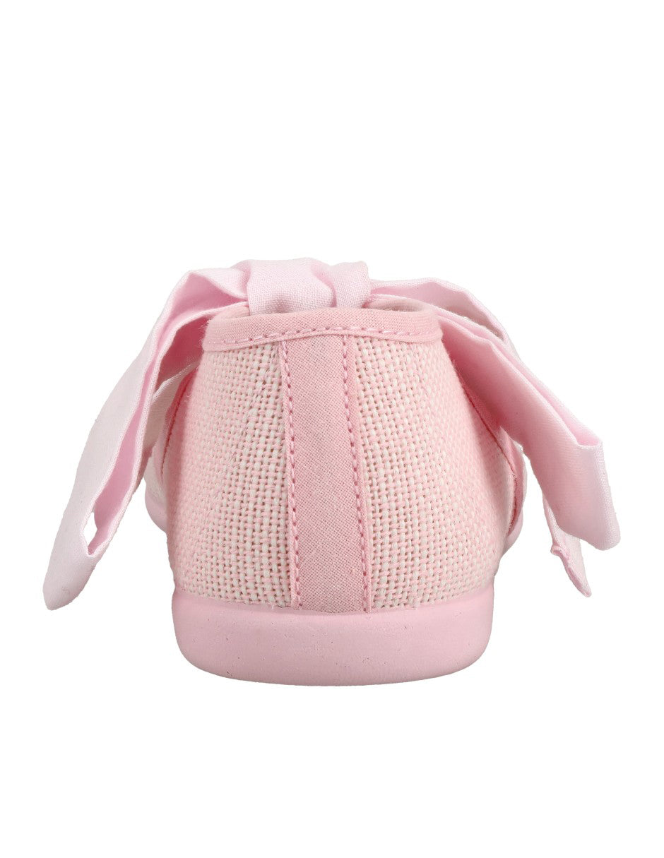 Zapato Tokolate Angelito Cinta/lino Rosas para Niña
