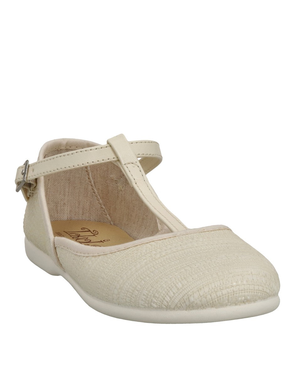 Zapato Tokolate Hebilla/pala/amalfi Beige para Niña