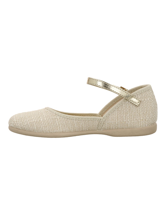 Zapato Tokolate Hebilla/pala Baja Beige para Niña