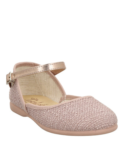 Zapato Tokolate Hebilla/pala Baja Rosas para Niña