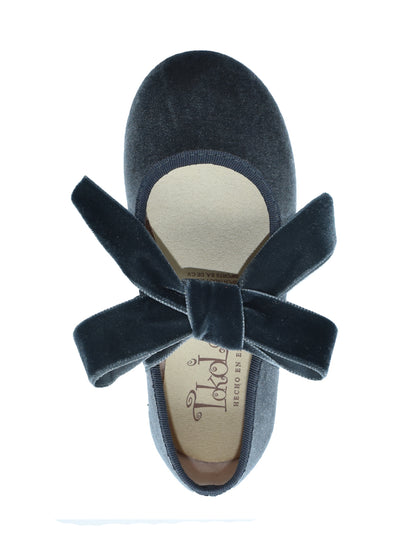 Zapatos de Salón Tokolate Terci Gris con Lazo para Niña