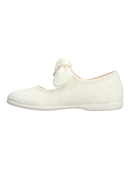 Zapato Tokolate Moño Plumeti Con Velcro Beige para Niña