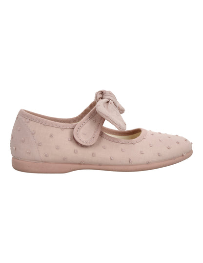 Zapato Tokolate Moño Plumeti Con Velcro Polvo para Niña