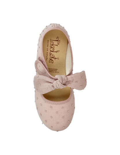 Zapato Tokolate Moño Plumeti Con Velcro Polvo para Niña