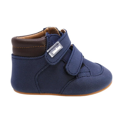 ZAPATO AZUL PARA BEBE SIN SUELA DOBLE VELCRO