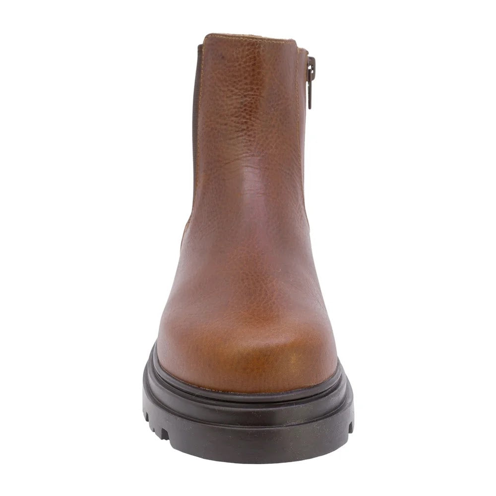 BOTIN CAFE CLARO PARA NIÑO DOBLE VELCRO SUELA TRACK