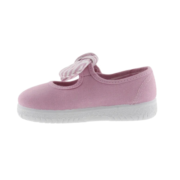 Zapato de Lona Niña con Pañuelo de Rayas -VICTORIA