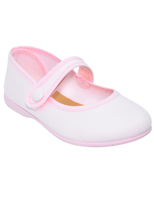 Zapato Pekis Correa Boton pique Rosas para Niña