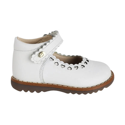 ZAPATO BLANCO PARA BOTA TOBILLO NIÑA VELCRO CORAZONES