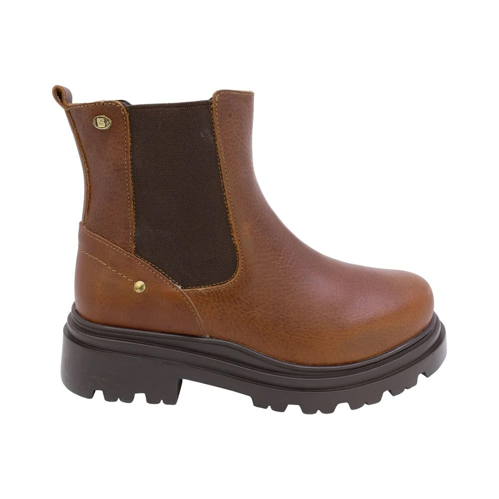 BOTIN CAFE CLARO PARA NIÑO DOBLE VELCRO SUELA TRACK