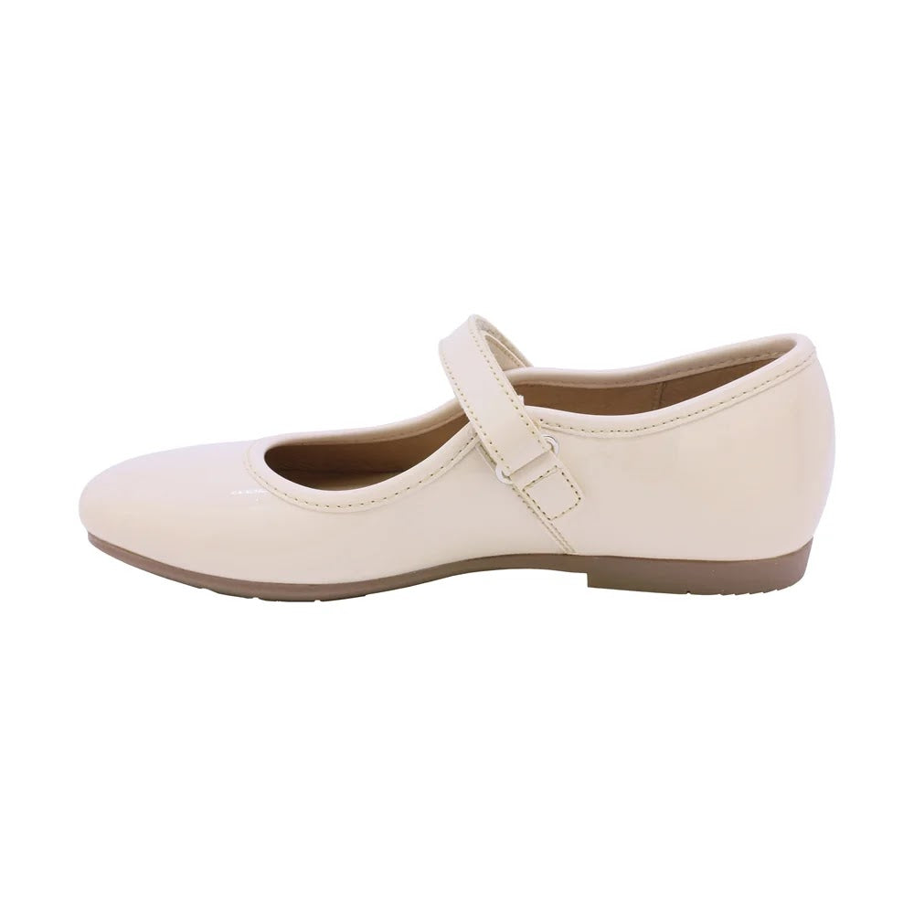 ZAPATO BEIGE PARA NIÑA CHAROL VELCRO