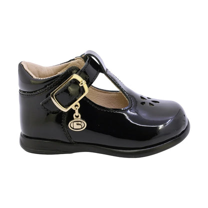 ZAPATO NEGRO PARA BOTA TOBILLO BEBE CHAROL HEBILLA