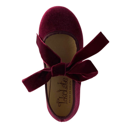ZAPATO NIÑA VALENCIANA CINTAS/TERCIOPELO