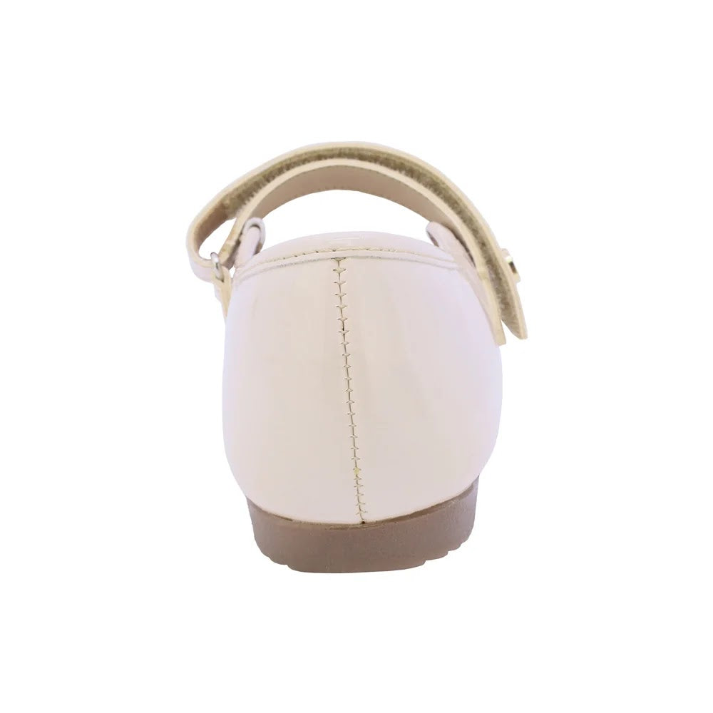 ZAPATO BEIGE PARA NIÑA CHAROL VELCRO