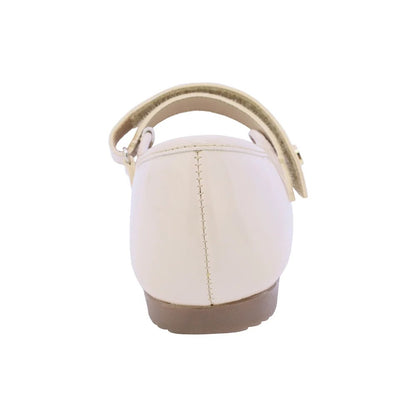 ZAPATO BEIGE PARA NIÑA CHAROL VELCRO