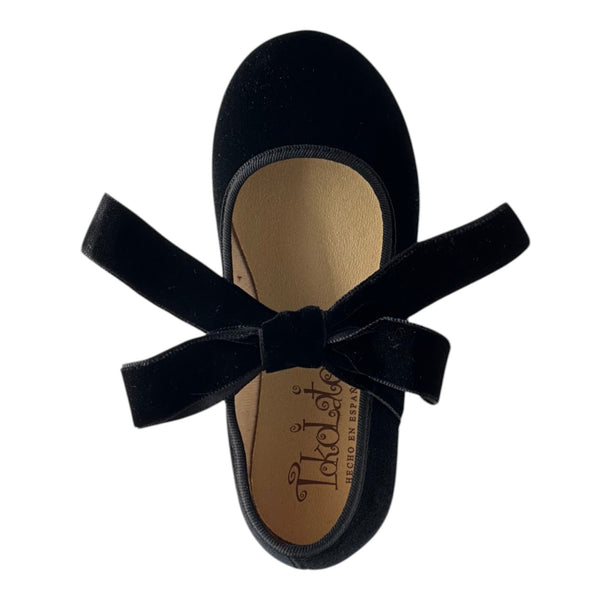 ZAPATO NIÑA VALENCIANA CINTAS/TERCIOPELO