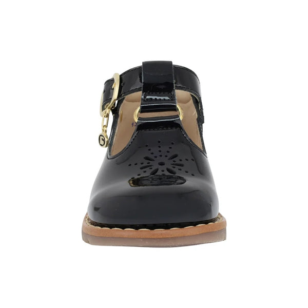 ZAPATO NEGRO PARA BOTA TOBILLO NIÑA CHAROL HEBILLA