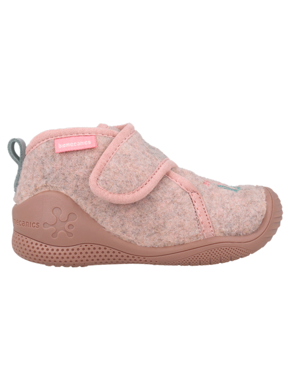 Pantufla Biomecanics Corazones Fieltro Con Velcro Rosas para Niña